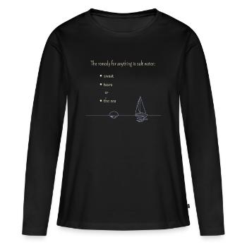 Le remède à tout... pour les produits sombres - T-shirt manches longues Premium bio Femme - noir - Devant - Julia (174cm)