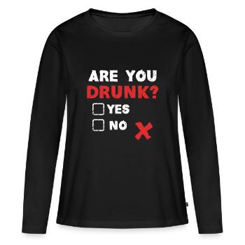 Brèves ivres, soirée de fête ivre - T-shirt manches longues Premium bio Femme - noir - Devant - Julia (174cm)