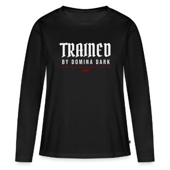 Entraîné par Domina Dark – Identité de soumission - T-shirt manches longues Premium bio Femme - noir - Devant - Julia (174cm)