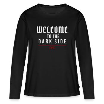 Bienvenue dans le Côté Obscur – Tentation Sombre - T-shirt manches longues Premium bio Femme - noir - Devant - Julia (174cm)