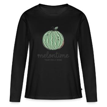 2606Melon Time Melon Watermelon Summer Sunglasses - T-shirt manches longues Premium bio Femme - noir - Devant - Julia (174cm)