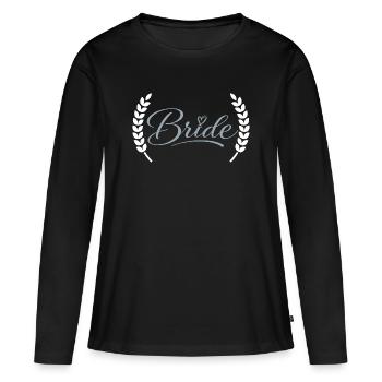 Mariée - T-shirt manches longues Premium bio Femme - noir - Devant - Julia (174cm)
