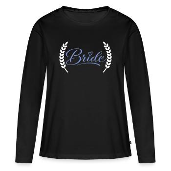 Mariée - T-shirt manches longues Premium bio Femme - noir - Devant - Julia (174cm)