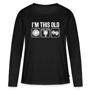 Je suis ce vieux mème de gag de voiture drôle de mécanicien - T-shirt manches longues Premium bio Femme - noir - Devant - Julia (174cm)