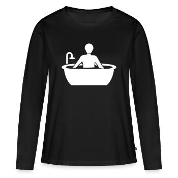 Baden Badewanne - Frauen Premium Bio Langarmshirt - Schwarz - Vorne - Julia (174cm)