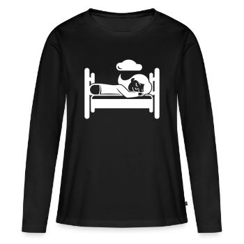 Schlafen Müde - Frauen Premium Bio Langarmshirt - Schwarz - Vorne - Julia (174cm)