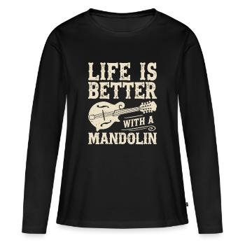Mandoline Bluegrass Country Folk - T-shirt manches longues Premium bio Femme - noir - Devant - Julia (174cm)