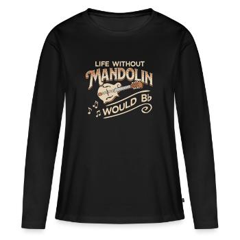 Mandoline Bluegrass Country Folk - T-shirt manches longues Premium bio Femme - noir - Devant - Julia (174cm)