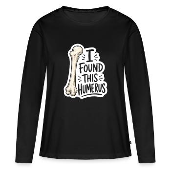 Autocollant Découverte d’Humerus - T-shirt manches longues Premium bio Femme - noir - Devant - Julia (174cm)