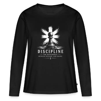 Motif des échecs disciplinaires - T-shirt manches longues Premium bio Femme - noir - Devant - Julia (174cm)
