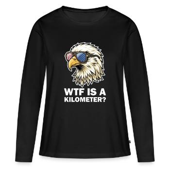 American Eagle Flag Goggles - Women's Premium Organic Long Sleeve Shirt - black - Front - Julia (174cm)