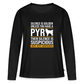 Pyrenäenhund - Frauen Premium Bio Langarmshirt - Schwarz - Vorne - Julia (174cm)