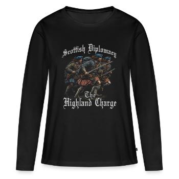 Highlander Clan Warrior | Scotland History - Women's Premium Organic Long Sleeve Shirt - black - Front - Julia (174cm)