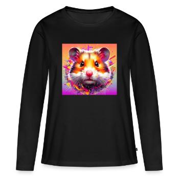 hamster - T-shirt manches longues Premium bio Femme - noir - Devant - Julia (174cm)