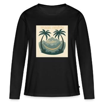 magic_nights_-_1 - T-shirt manches longues Premium bio Femme - noir - Devant - Julia (174cm)