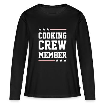Équipe de cuisine - T-shirt manches longues Premium bio Femme - noir - Devant - Julia (174cm)