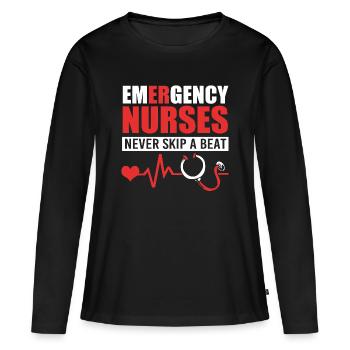 Notfall Krankenschwester - Frauen Premium Bio Langarmshirt - Schwarz - Vorne - Julia (174cm)