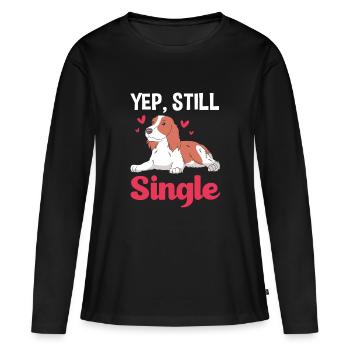 Springer Spaniel - Frauen Premium Bio Langarmshirt - Schwarz - Vorne - Julia (174cm)