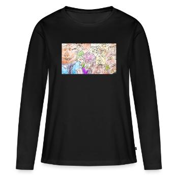 Sea of Faces Collage: Colorful Diversity - Women's Premium Organic Long Sleeve Shirt - black - Front - Julia (174cm)