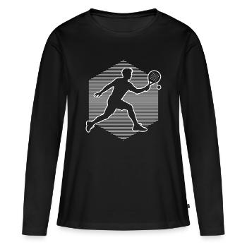Les fans de padel et le padel vont de pair - T-shirt manches longues Premium bio Femme - noir - Devant - Julia (174cm)