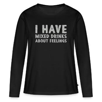 Des cocktails sur les sentiments - T-shirt manches longues Premium bio Femme - noir - Devant - Julia (174cm)