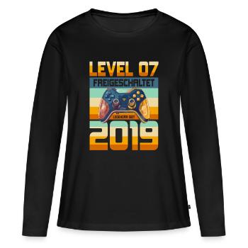 7. Geburtstag Junge Mädchen 2019 Gaming Gamer - Frauen Premium Bio Langarmshirt - Schwarz - Vorne - Julia (174cm)