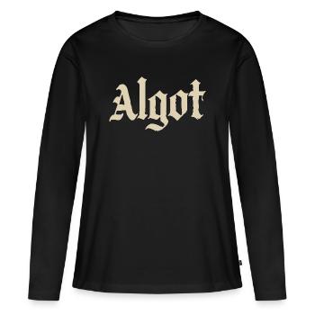 Imprimé du logo Algot Gothic - T-shirt manches longues Premium bio Femme - noir - Devant - Julia (174cm)
