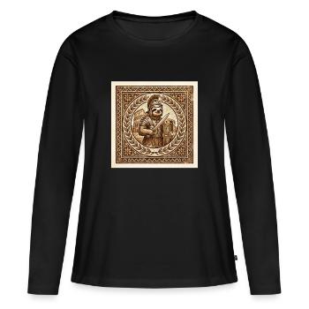 Paresseux gladiateur romain avec Colisée - T-shirt manches longues Premium bio Femme - noir - Devant - Julia (174cm)