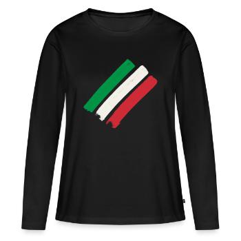 Rayures d’Italie - T-shirt manches longues Premium bio Femme - noir - Devant - Julia (174cm)