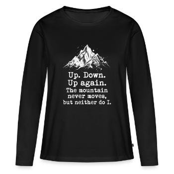 Everesting Challenge Up & Down 8848 Höhenmeter - Frauen Premium Bio Langarmshirt - Schwarz - Vorne - Julia (174cm)