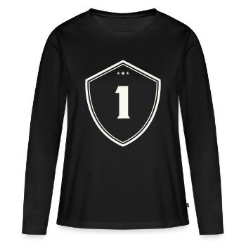 1 Schild - Frauen Premium Bio Langarmshirt - Schwarz - Vorne - Julia (174cm)