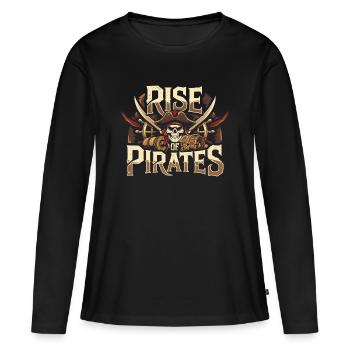 Aventure et chasse au trésor de L’Ascension des Pirates - T-shirt manches longues Premium bio Femme - noir - Devant - Julia (174cm)