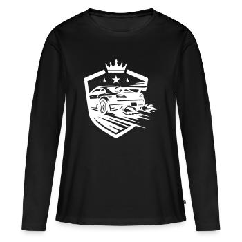 Voitures de course automobiles - T-shirt manches longues Premium bio Femme - noir - Devant - Julia (174cm)