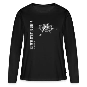 Stade - T-shirt manches longues Premium bio Femme - noir - Devant - Julia (174cm)