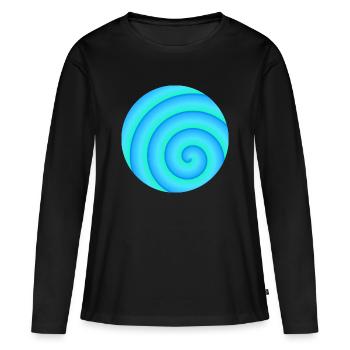 Spirale Bleu-Vert - T-shirt manches longues Premium bio Femme - noir - Devant - Julia (174cm)