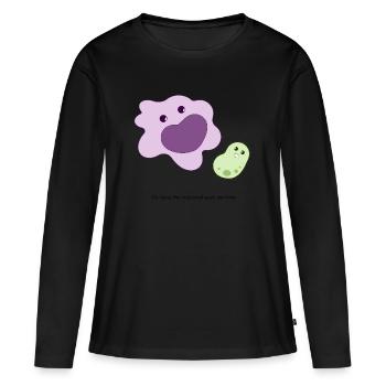 Macrophage mignon et petite bactérie - T-shirt manches longues Premium bio Femme - noir - Devant - Julia (174cm)