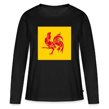Show off your colors - Wallonie - T-shirt manches longues Premium bio Femme - noir - Devant - Julia (174cm)