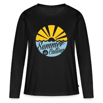 Sommerruf-Sonnenstrahl - Frauen Premium Bio Langarmshirt - Schwarz - Vorne - Julia (174cm)