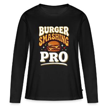 Burger Crush Professional - T-shirt manches longues Premium bio Femme - noir - Devant - Julia (174cm)