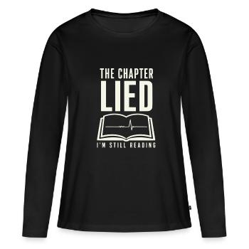 Kapitel Lied – Weiter Lesen - Frauen Premium Bio Langarmshirt - Schwarz - Vorne - Julia (174cm)