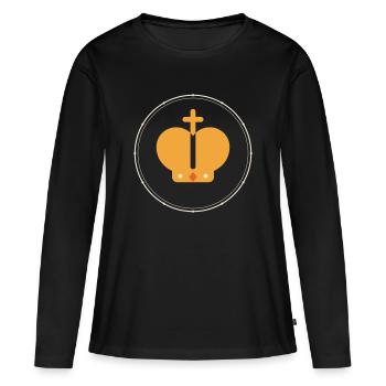 Couronne impériale - Armoiries du Roi Empereur Royal Noblesse - T-shirt manches longues Premium bio Femme - noir - Devant - Julia (174cm)