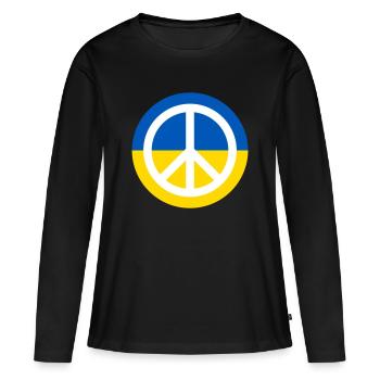 Peace Ukraine - Peace Solidarity Blue Yellow - Women's Premium Organic Long Sleeve Shirt - black - Front - Julia (174cm)