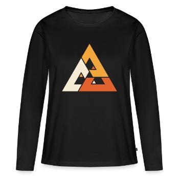 Valknut - Wikinger Odin Walhalla Nordische Götter - Frauen Premium Bio Langarmshirt - Schwarz - Vorne - Julia (174cm)