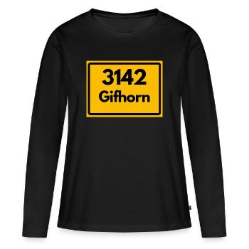 ANCIEN CODI POSTAL 3142 POSTE 38518 GIFHORN - T-shirt manches longues Premium bio Femme - noir - Devant - Julia (174cm)