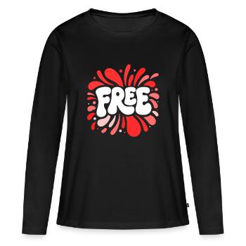 Free Explosion Pop Retro Red - Frauen Premium Bio Langarmshirt - Schwarz - Vorne - Julia (174cm)