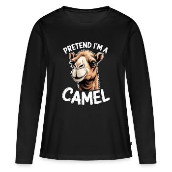 Kamele Sprüche Kamele Lustiges Kamele Geschenk - Frauen Premium Bio Langarmshirt - Schwarz - Vorne - Julia (174cm)