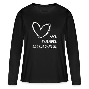 Flirting Introverts Shy Friendly Approachable - Women's Premium Organic Long Sleeve Shirt - black - Front - Julia (174cm)
