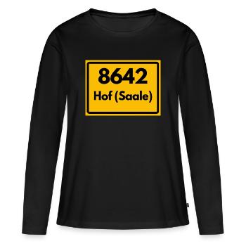 ANCIEN CODE POSTAL 8642 POSTE 95028 HOF SAALE, BAVIÈRE - T-shirt manches longues Premium bio Femme - noir - Devant - Julia (174cm)