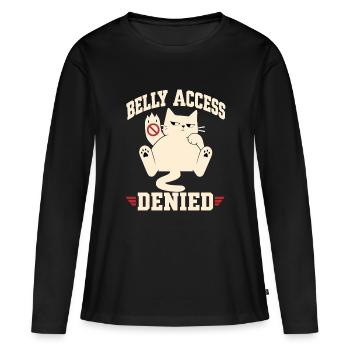 Accès au ventre des chats refusé - T-shirt manches longues Premium bio Femme - noir - Devant - Julia (174cm)