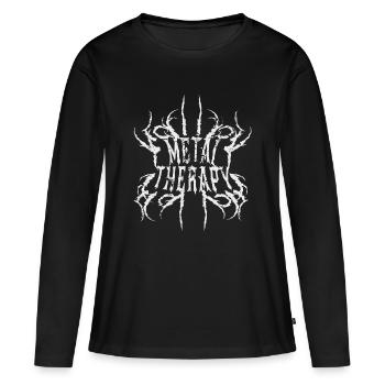 Metal Therapy – Heavy Metal Music Tshirt Cadeau - T-shirt manches longues Premium bio Femme - noir - Devant - Julia (174cm)